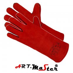 Rękawice spawalnicze  pięciopalcowe  z dwoiny bydlęcej REFLEX - RED